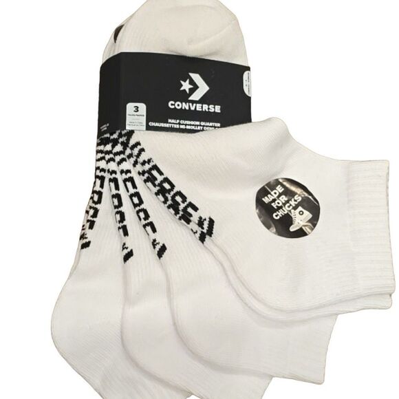 Converse Half Cushion Quarter 3PK Socks - Picture 1 of 4